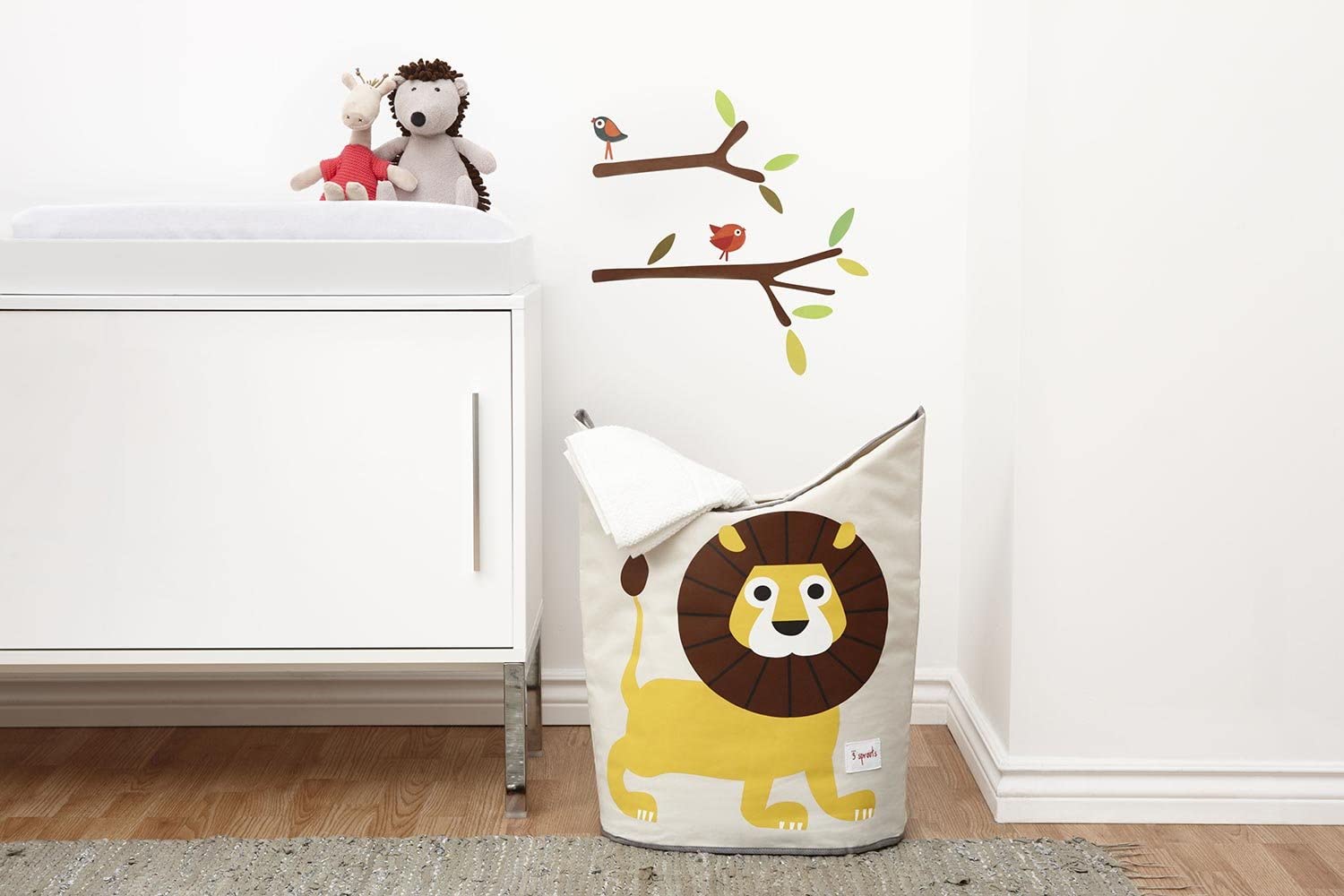 3 Sprouts Baby Laundry Basket with Handles/Lid, Sturdy Washing Basket for Nursery Kids Toy Storage Organizer - Image 3