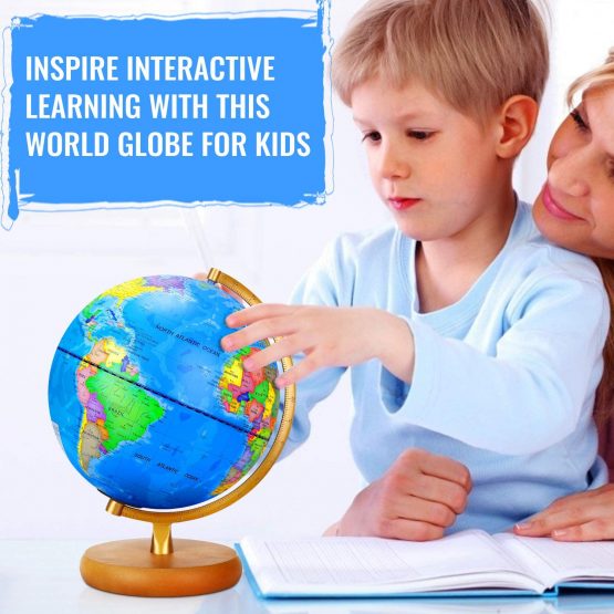 LED Constellation Globe Rewritable 3in1 Educational Toys, Light Up World Globe,Illuminated Night View Globe lamp for Kids Home Décor and Office Desktop- 9inch（Contains pen and Cleaning Cloths） - Image 3