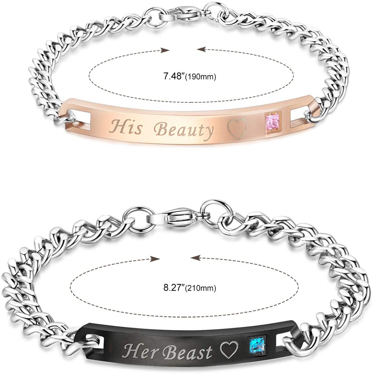 HOWAF Keyring Bracelet Couples Valentines Gifts - Image 2