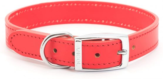 Ancol Heritage Leather Collar Red 50-59cm Size 7