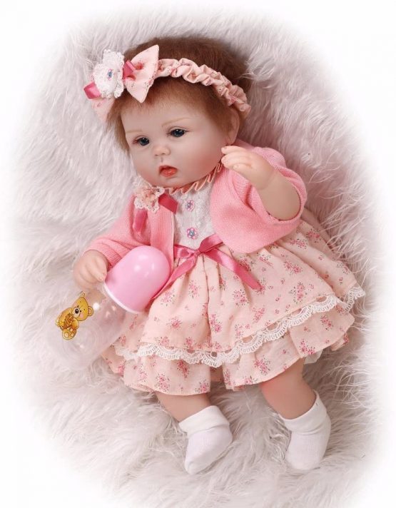 Pinky Lovely Soft Silicone Vinyl 17" 43cm Baby Doll Real Life Like Reborn Realistic Newborn Nurturing Dolls Toy Magnet Pacifier Xmas Gift - Image 3