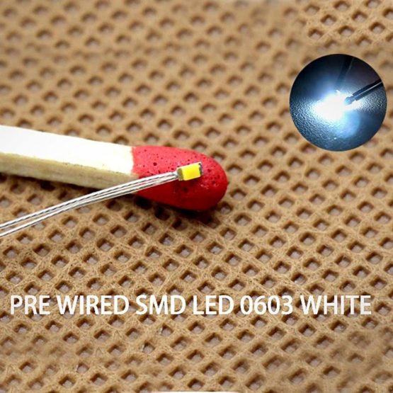 Evemodel T0603W 20pcs Pre-soldered micro litz wired leads Bright White SMD Led 0603 NEW - Image 3