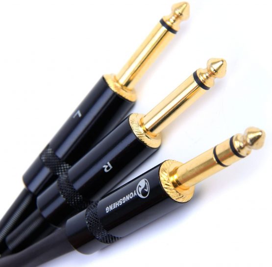2 x 1/4" inch Mono Jack to Single Stereo 1/4" inch Jack Lead Cable 1.5m - Image 2