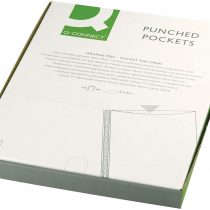 Q Connect Punched Pocket A4 50micro, Clear (Pack of 100)