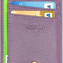 FurArt Credit Card Holder Wallet, Slim RFID Blocking Minimalist Women's Card Wallet