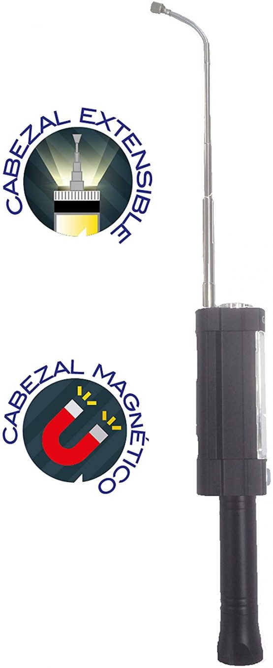 Garza Aluminium LED Torch with Magnetic Tip Extendable and Flexible and Cool Light 6500K on Side 200LM and Front 90LM. IP44, Black, M - Image 3