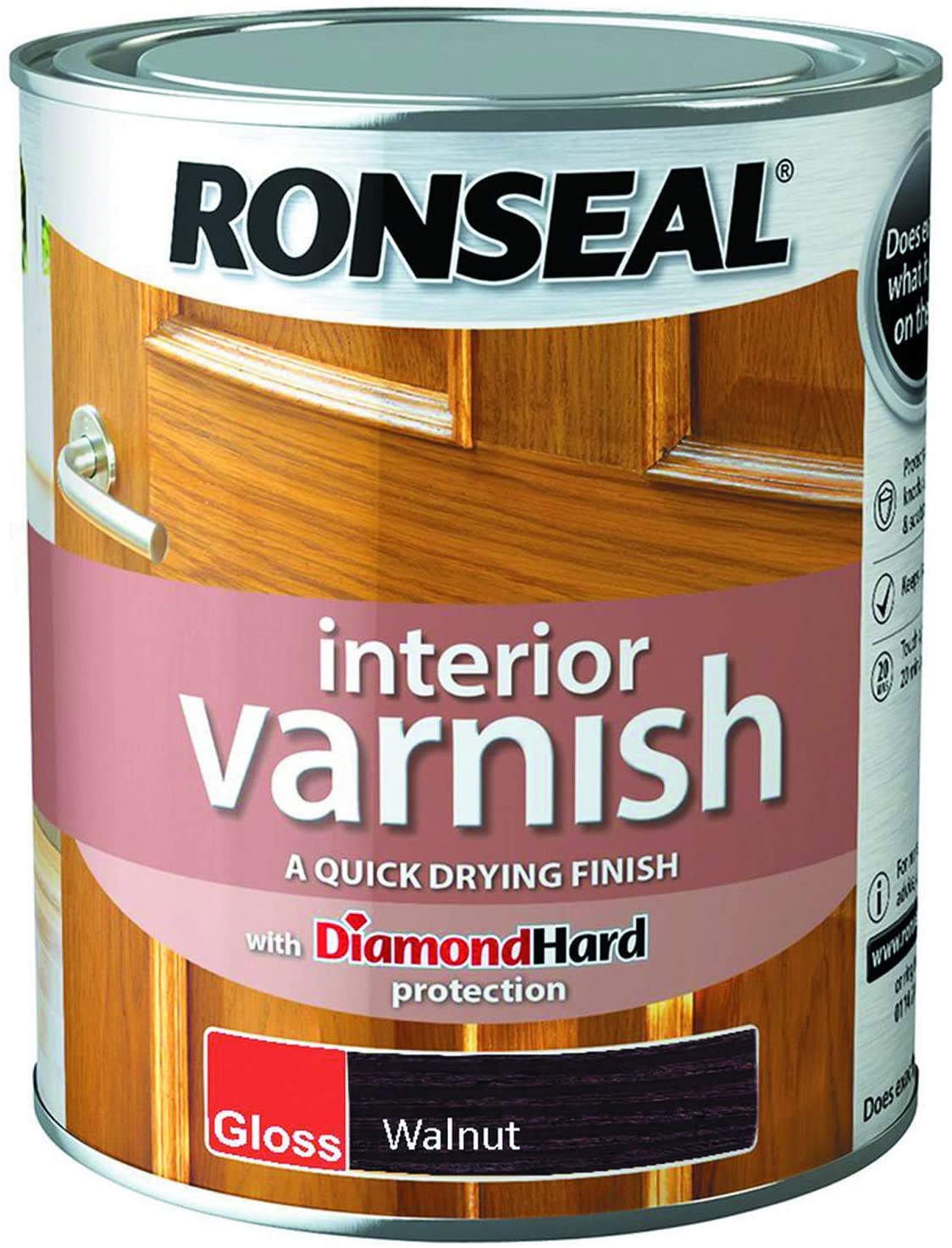 Ronseal Interior Varnish Walnut Gloss 750ml, Various colours