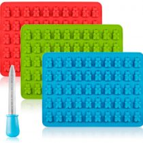 SENHAI Candy Silicone Molds & Ice Cube Trays, 3 Pack Jelly Molds, Chocolate Molds, Soap Molds - Bear