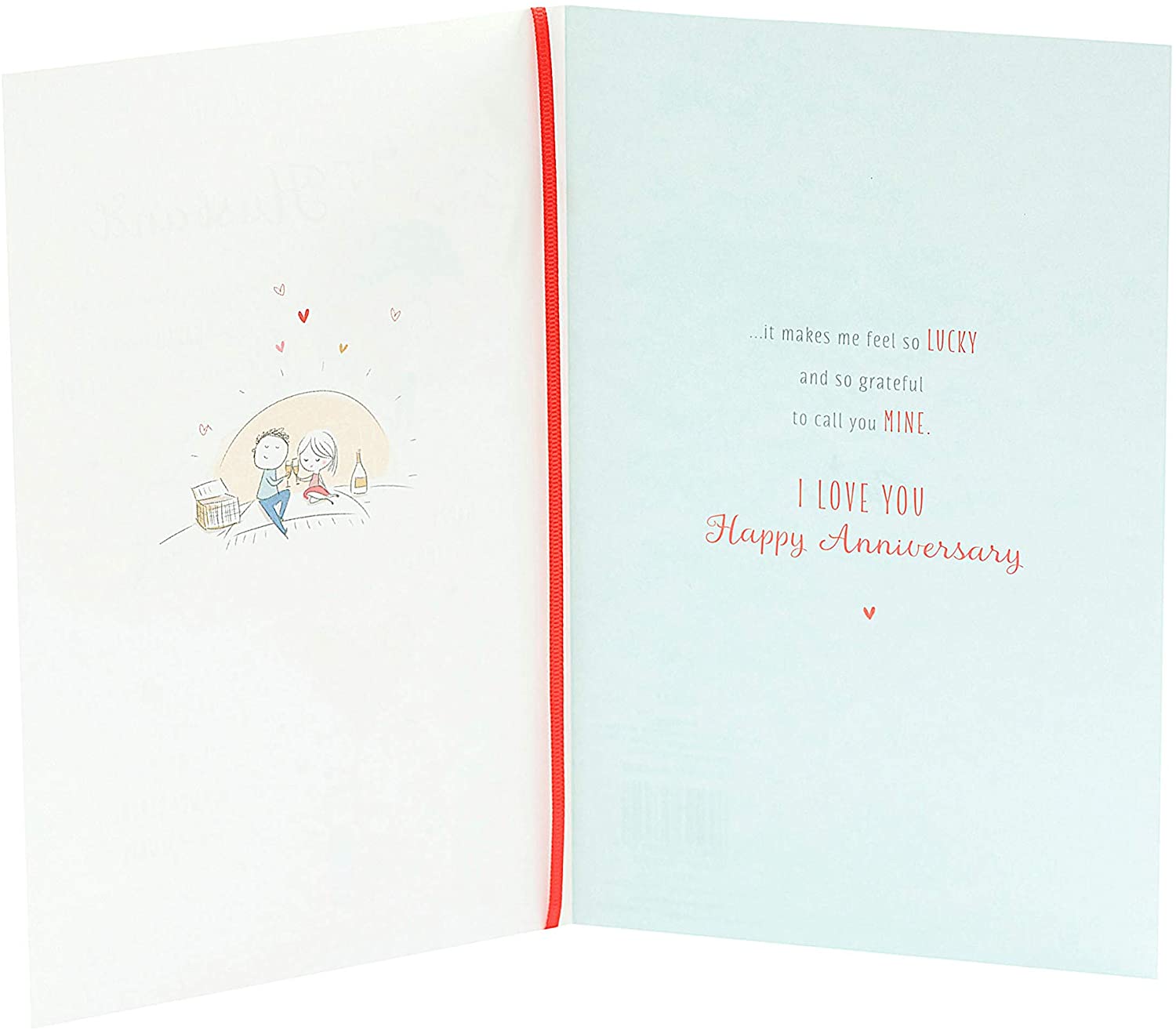 UK Greetings Wedding Anniversary Card for Husband - Sweet Design, Multi, 137 mm x 210 mm - Image 2
