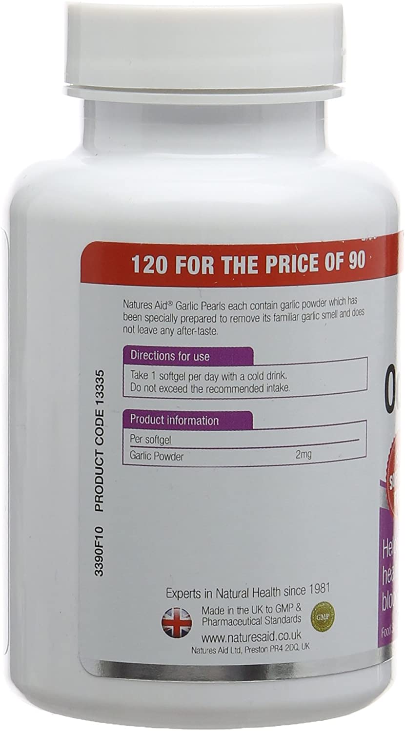 Natures Aid Odourless Garlic Pearls, Supports Heart Health and Circulation, Antioxidant, Non-GMO, Gluten-Free - Image 3