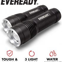 EVEREADY LED Torch (2-Pack), Adjustable Focus Tactical Flashlight, Water-Resistant For Camping, Outdoor, Pocket Torch