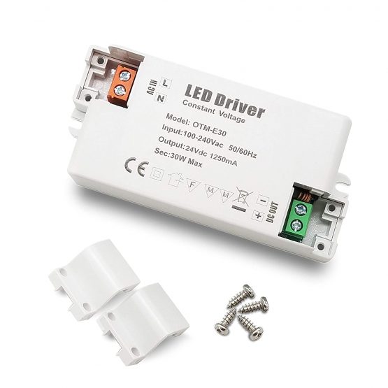 VARICART IP44 24V 1.25A 30W LED Driver, Universal Regulated AC DC Switching Power Supply, Constant Voltage Transformer Adaptor for CCTV Camera Strip Light G4 MR11 MR16 GU5.3 Bulb (Pack of 1) - Image 2