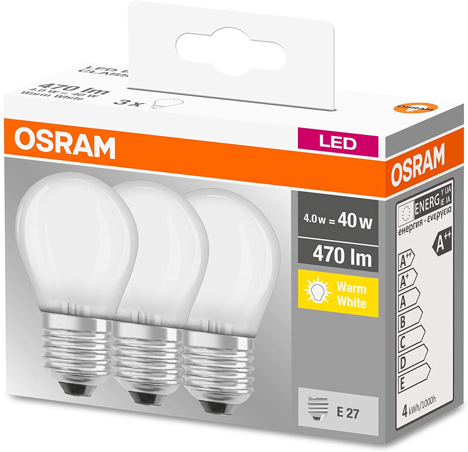Osram LED Light Bulb, Cold White, 3 Stück (1er Pack) - Image 4