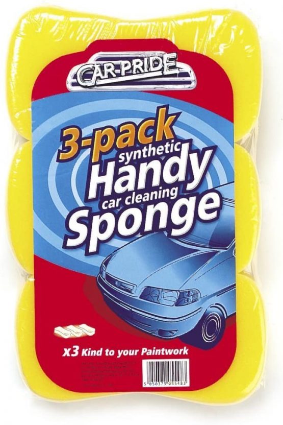 Car Pride CP011 Handy Car Cleaning Sponges, Pack of 3
