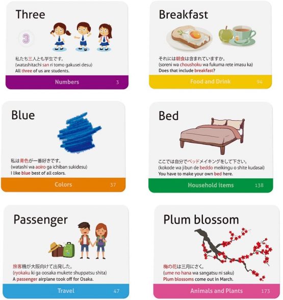 CARDDIA Japanese Vocabulary for Beginners (Illustrations - with example sentences) - Image 4