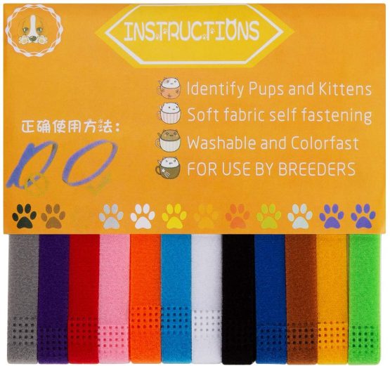 AIEX 12 pcs 34cm Assorted Colors Puppy ID Collars Whelping Collars Newborn Dog Kittens Band Adjustable Identification Collar for Pet - Image 2