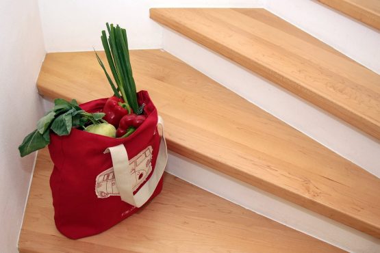 VW Camper VAN Canvas Shopper Bag Green - Image 4