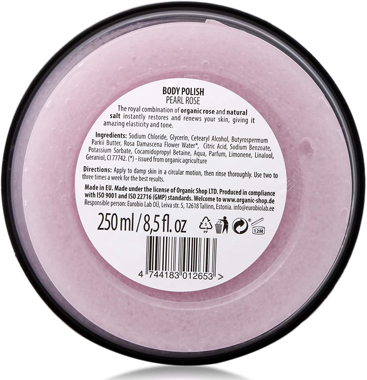 Organic Shop 250ml Body Scrub Firming Rose & Salt, 250 ml (Pack of 1) - Image 2