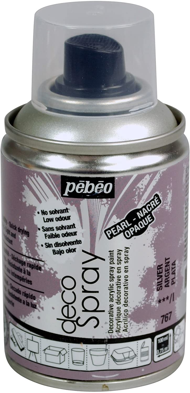 PEBEO 93767 100ml Deco Spray, Acrylic, Silver, 10.5 x 5.2 x 5.2 cm, 100 ml (Pack of 1)
