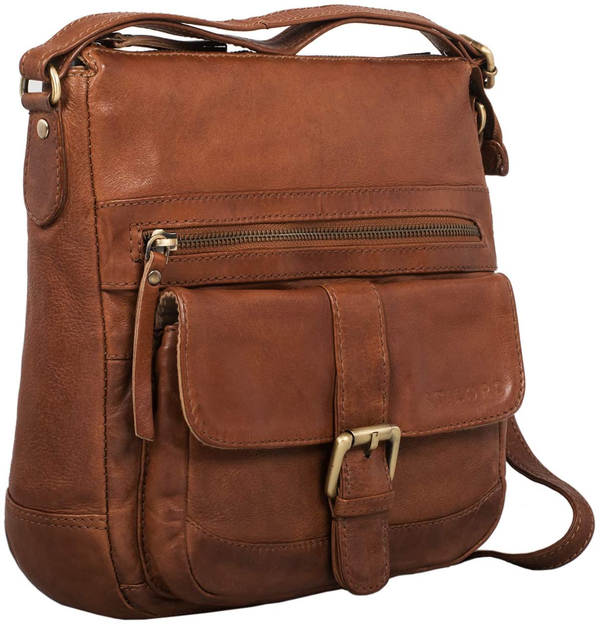 STILORD "Louise" Vintage Shoulder Bag Women Leather Small Messenger Bag Tablet Bag for 9.7 inch Crossbody Bag A5 Handbag in Genuine Leather Colour:Ochre - Image 2