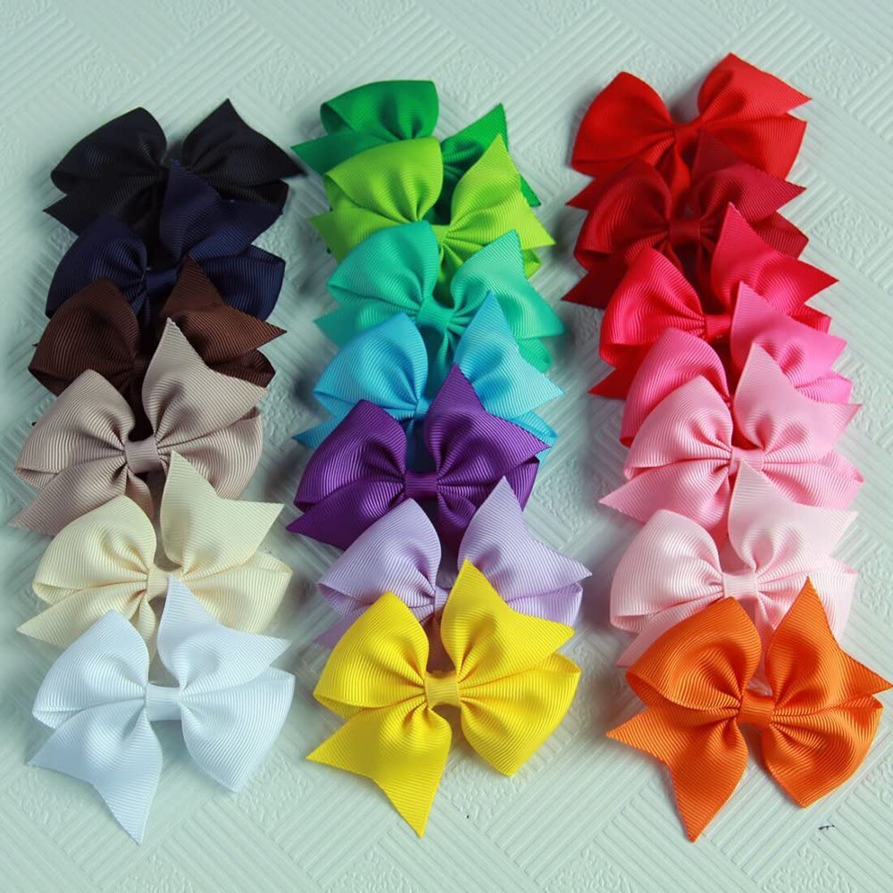 JOYOYO 20 Pcs Hair Bows for Toddler Girls Grosgrain Ribbon Bows with Alligator Clips Medium Size 3.5 Inch - Image 3