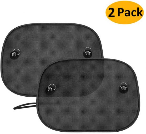 AumoToo Car Sun Shade, 2 Pack Car Side Window Sunshades Universal Baby Sun Shades Blocking Harmful UV Rays Sun Glare Heat for Baby Kids Pets, 44cm*36cm (Suction cup Stick)