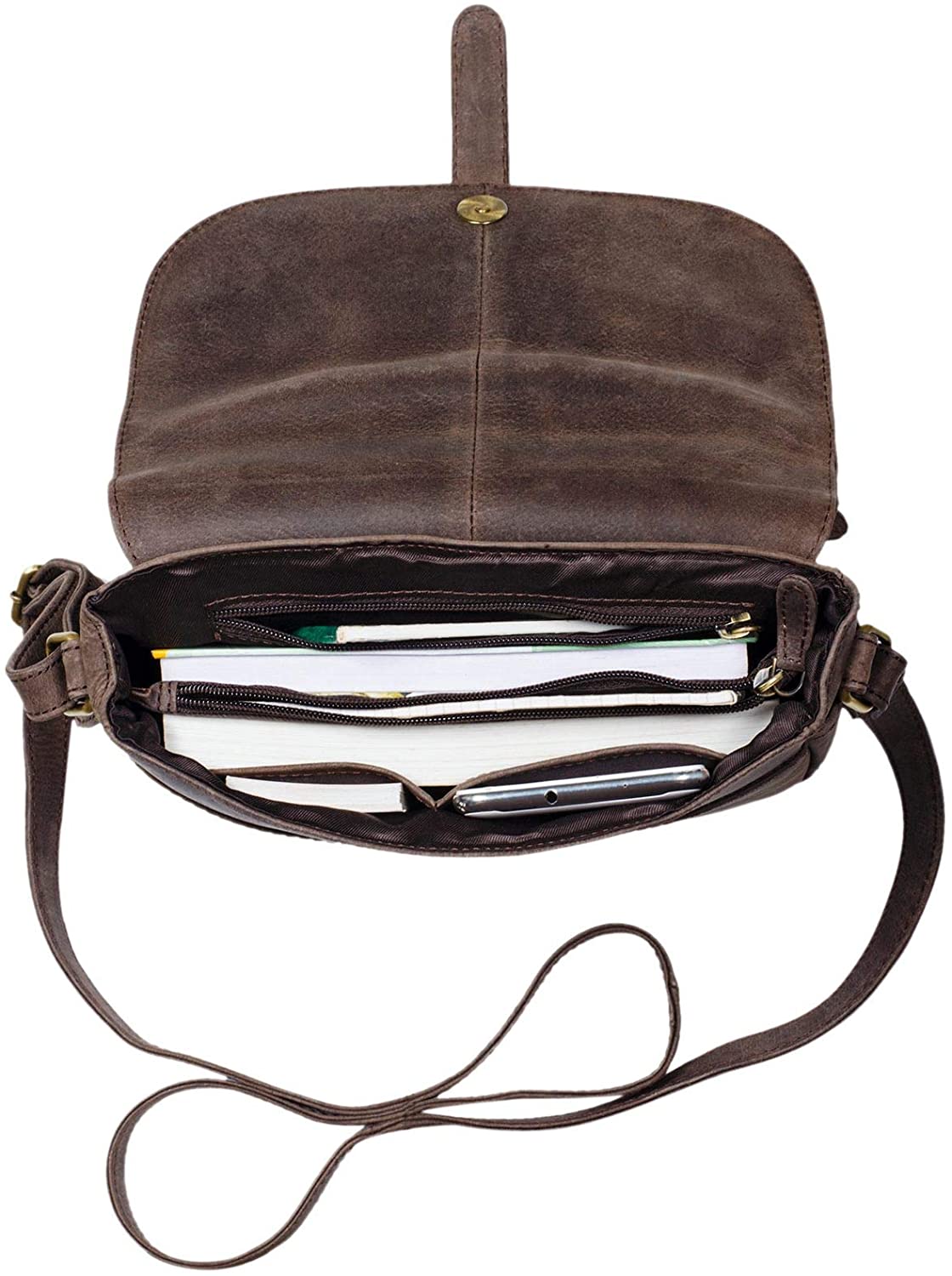 STILORD "Kira" Handbag Leather Small Women Satchel Shoulder Bag Vintage Crossbody Messenger Bag for Evening and Party in Genuine Leather Colour:Nutmeg - Image 3