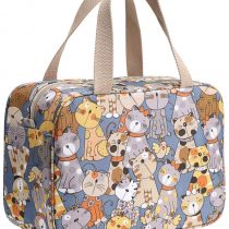 IGNPION Woman Large Travel Toiletry Bag Waterproof Wash Bag Make up Organizer Bag Cosmetic Bag Swimming Gym Bag (Cat)