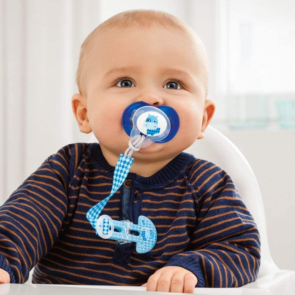 Mam Clip it! Fashion & Cover Dummy Chain with Teat Protector / Set of 2, Plain / Adjustable Length, Washable - Image 4