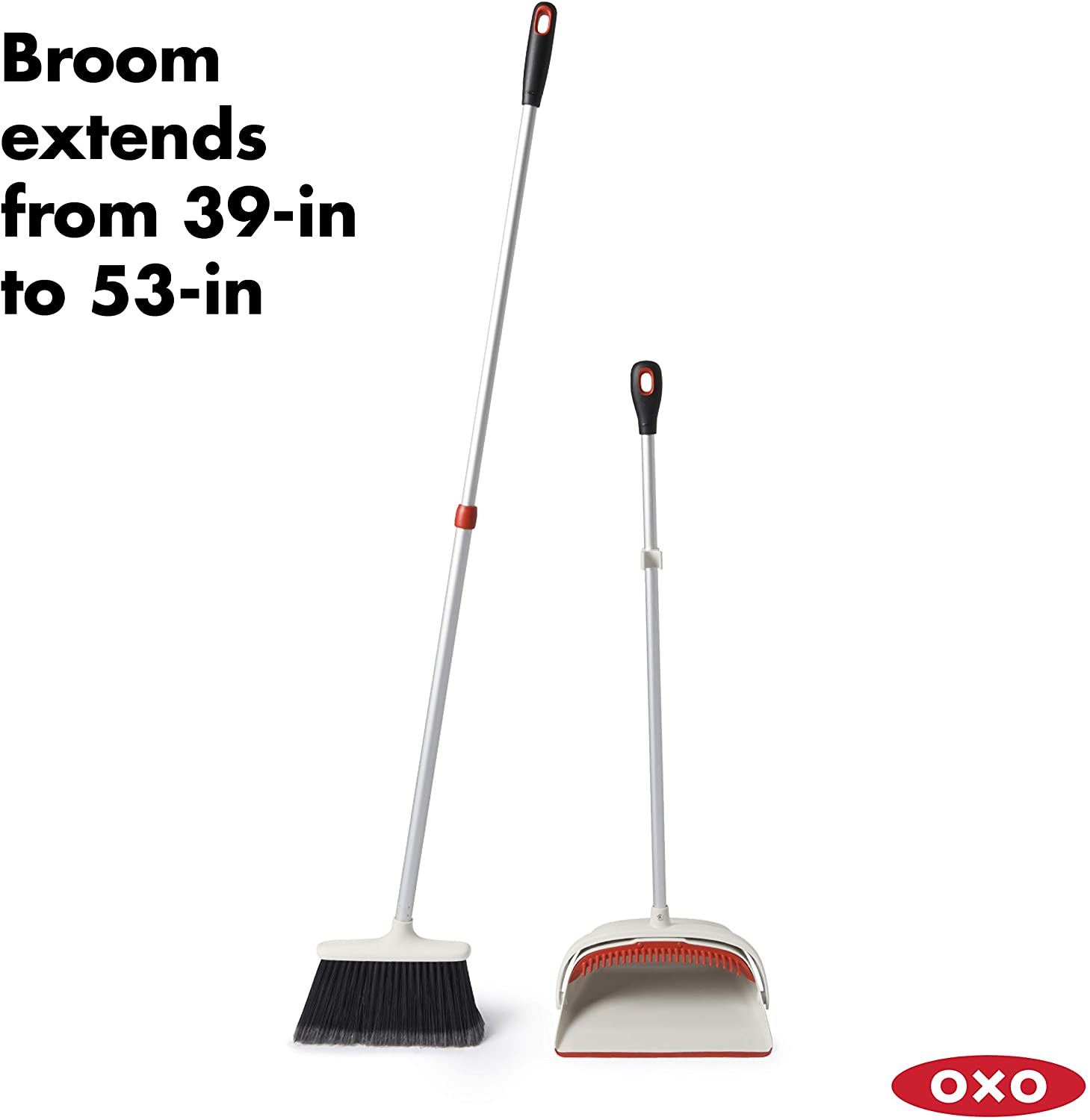 OXO Good Grips Large Sweep Set including Extendable Broom, White/Black, Ausziehbarer Besen - Image 2