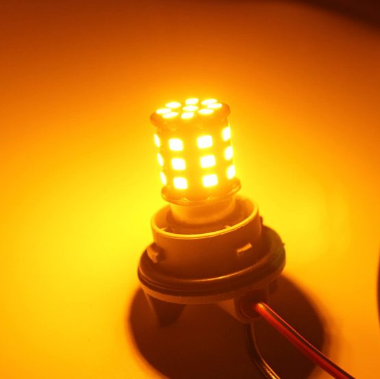 ALOPEE-(Pack of 2) Bright Yellow LED Car Turn Signal Light Replacement Bulb for Stock#1056 PY21W 7507 12496, with 33pcs 2835 Chips, No-Polarity, 12V-24V. - Image 4