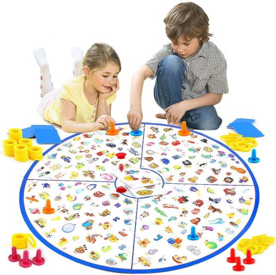 VATOS Board Game, Kids Educational Board Game Little Detective Card Game Tabletop Game for Kids Families Party, Train Your Responsiveness Toys for Kids Toddlers 3,4,5,6,7 Years Old Boys & Girls (Blue)