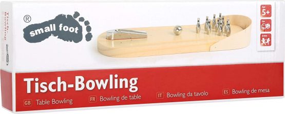 small foot 2877 Wooden table bowling, skill game with 10 metal cones and 1 metal ball, from 3 years old - Image 4