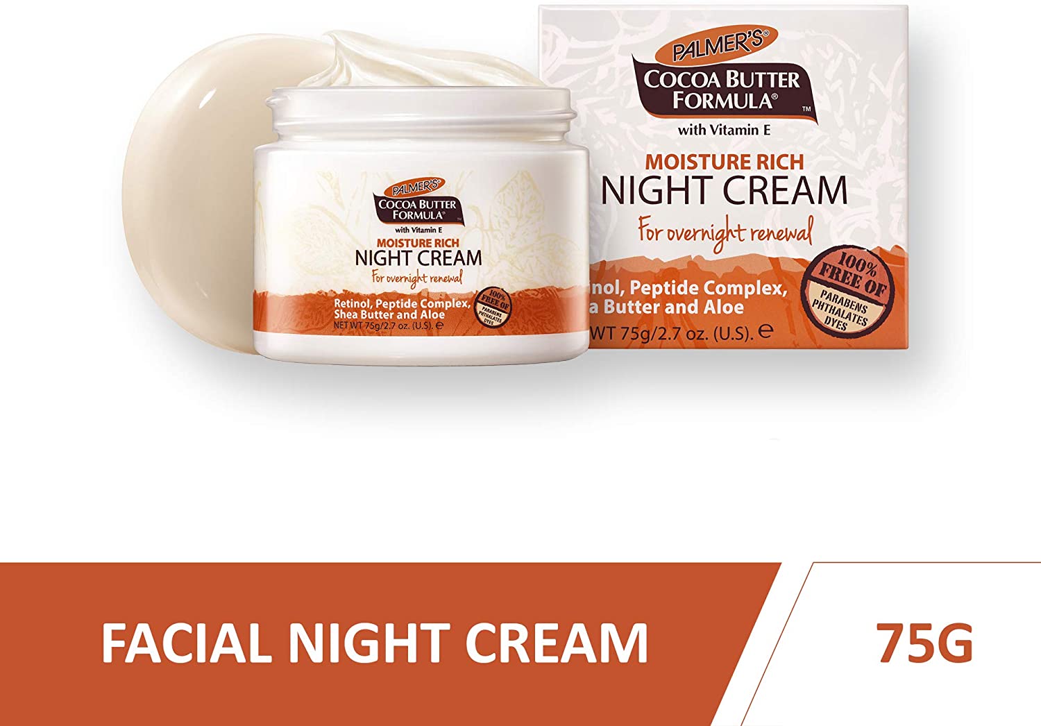 Palmer’s Cocoa Butter Formula Moisture Rich Night Cream 75g, No Color, 75 g (Pack of 1)