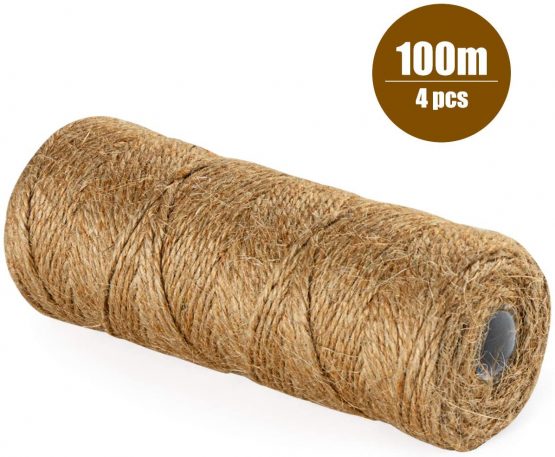 ilauke Jute Twine, Total 1300 Feet Natural Christmas Jute String, 2mm 3 Ply Art Craft Garden Twine Jute Rope for Floristry, DIY Gift Packing, Gardening Bundling and Wedding Decorating - Image 2