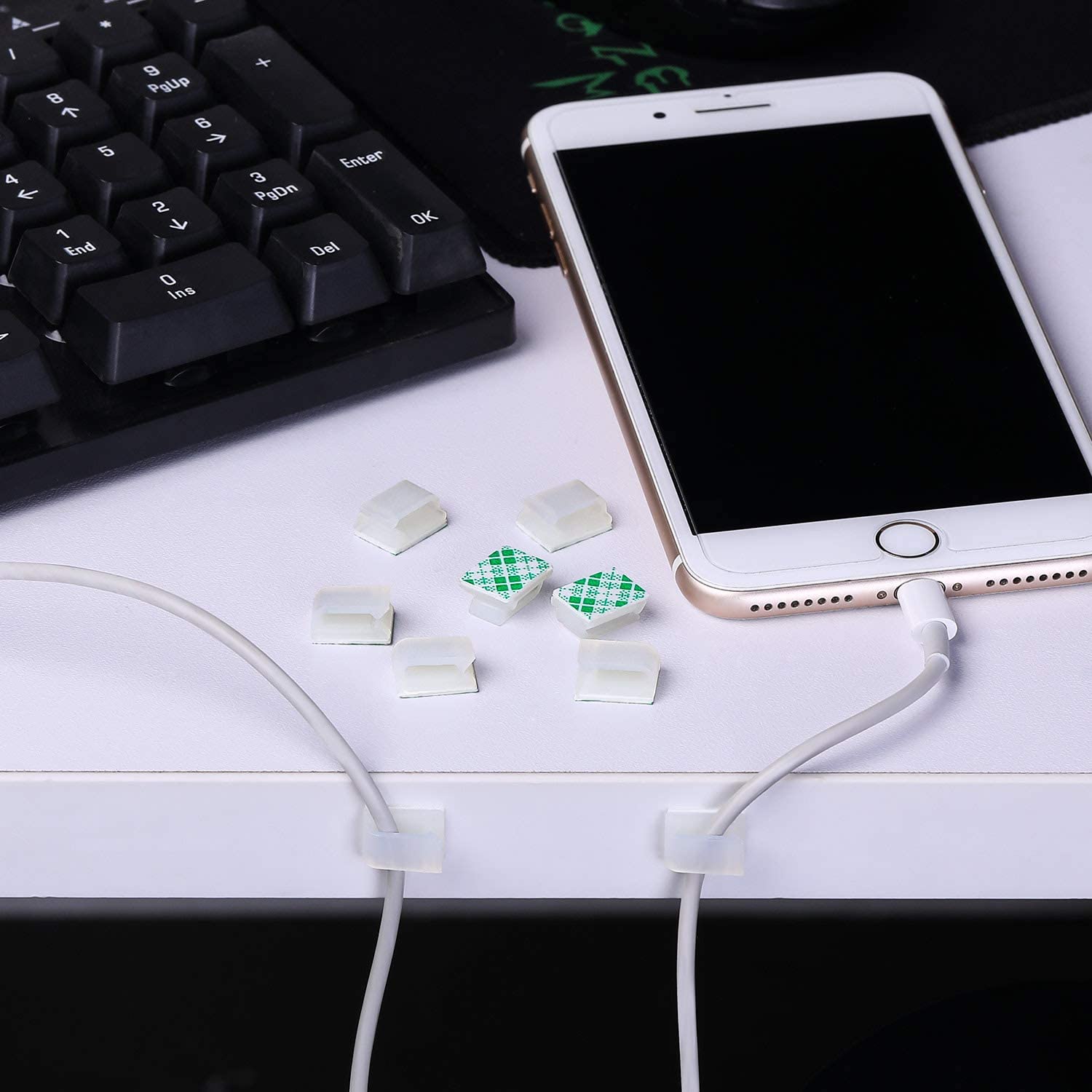 50 Pack SelfAdhesive Cable Clips Electrical Wire Clips Cable