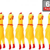 6 Pack Rubber Screaming Chicken Toy Yellow Rubber Squeaking Chicken Toy Novelty and Durable Rubber Chicken, Shrilling Decompression Tool Gadgets