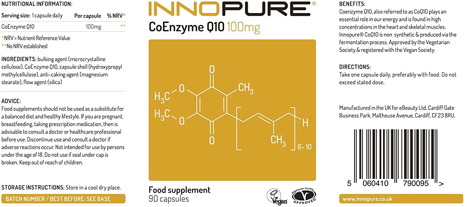 INNOPURE CoQ10 Supplement, 90 Capsules, 3 Month Supply, Each Capsule Providing 100mg of Pure Coenzyme Q10 - Image 2