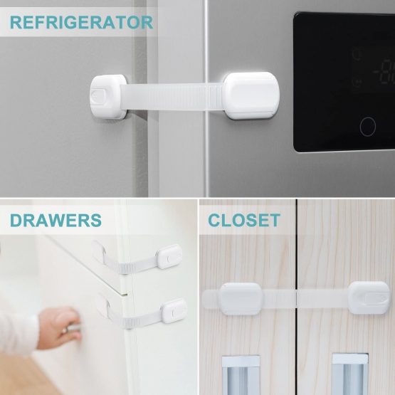 LifenC Adjustable Child Safety Locks, 8 Pack Baby Proof Your Cabinets with No Trapped Fingers, Easy Install, No Tools Needed - Image 3