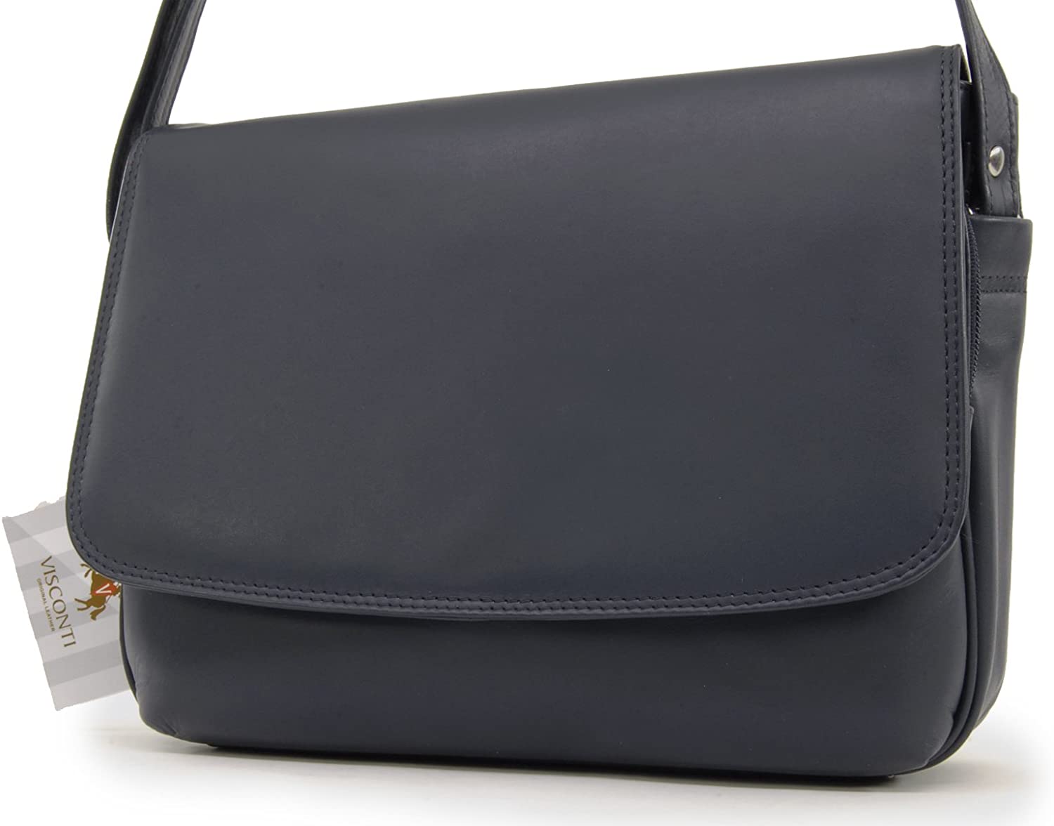 VISCONTI, Women's Leather Crossbody Bag, Medium Organiser Handbag, Multiple Pockets, Adjustable Shoulder Strap, 03190 Claudia - Image 4