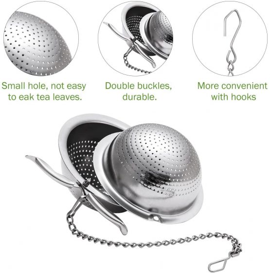 BESTONZON 2 Pack Tea Strainer 5.5cm Tea Ball Infuser Ultra Fine 304 Stainless Steel Tea Filter for Loose Leaf Tea and Mulling Spices - Image 2
