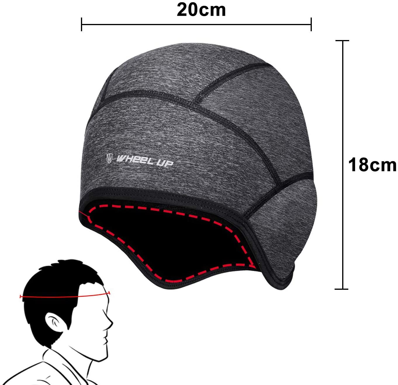Winter Skull Cap Beanie, Cycling Hat Caps for Under Helmet Men Women with Windproof Thermal Fleece - Image 2