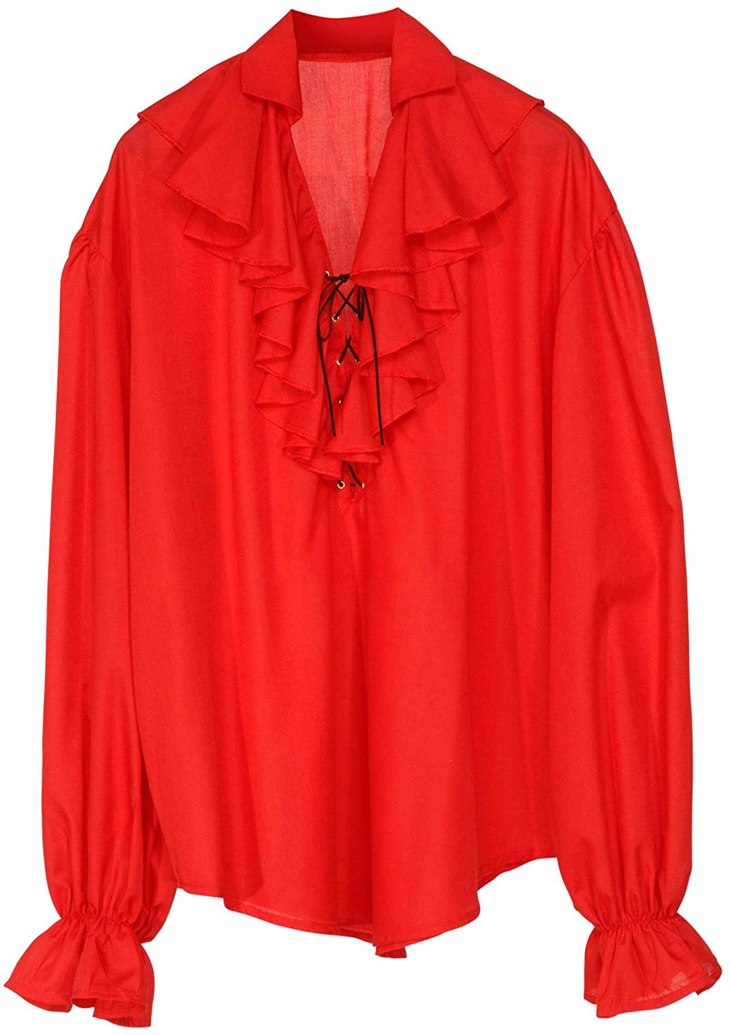 Ladies Pirate Shirt Ladies - Red Costume for Buccaneer Fancy Dress