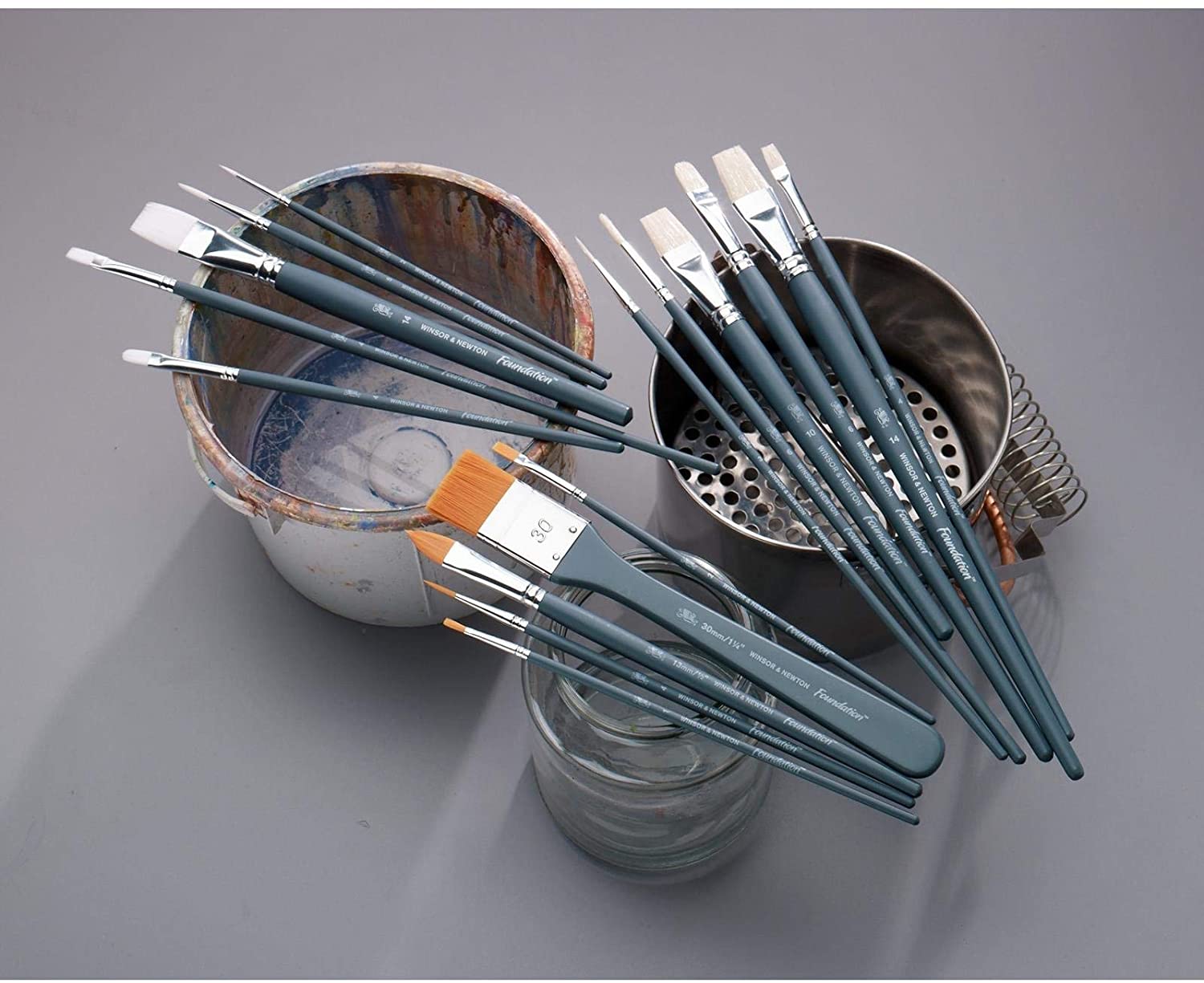 Winsor & Newton 5295025 Foundation Oil Brush, Set of 6, Wood, Multicoloured, 7 x 1 x 4.3 cm, Multicolor - Image 2