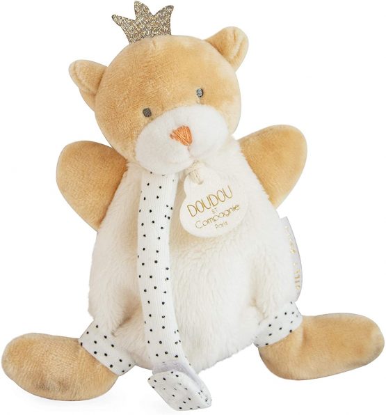 Doudou et Compagnie Bear Small King Cuddly Toy with Dummy Clip, Beige - Image 2