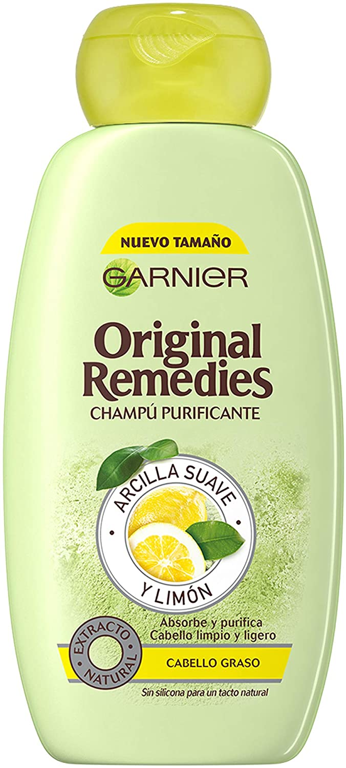 Garnier Original Remedies Shampoo for Oily Hair Clay & Lemon, 300 ml (Pack of 1), Archilla & Lemon
