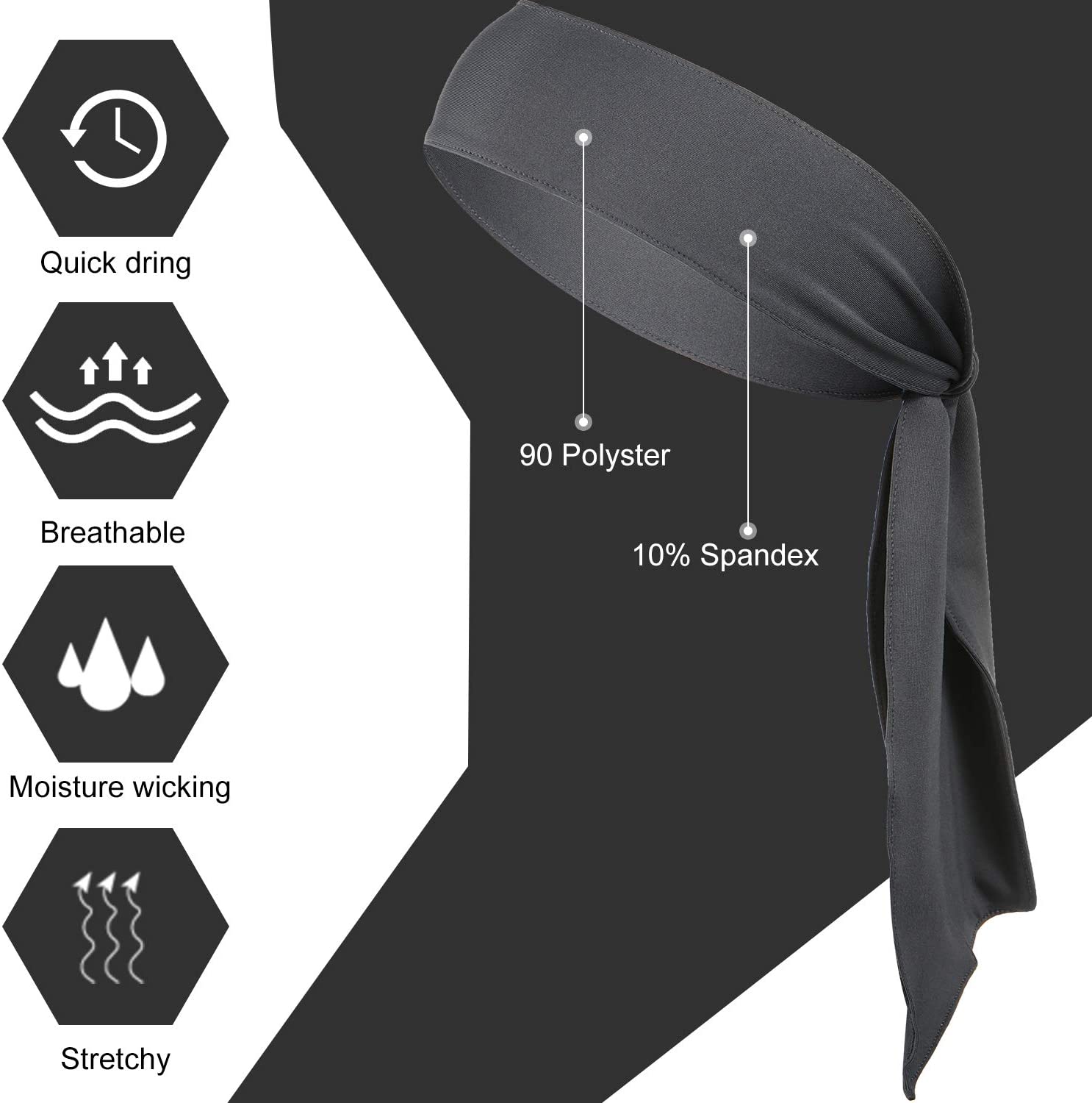Sweat Wicking Head Tie, Tie Back Headband Tie Up Hair Band for Men Women Kids Girls Boys, Ninja Sweatband Head Wraps, Pirates Bandana for Tennis Workout Karate Cosplay (White Sweat Wicking Head Tie, Tie Back Headband Tie Up Hair Band for Men Women Kids Girls Boys, Ninja Sweatband Head Wraps, Pirates Bandana for Tennis Workout Karate Cosplay (White