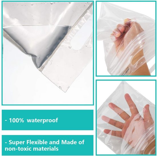 MOCOCITO 12Pcs Airport Security Liquid Bag Clear Toiletry Bag Flight Clear Liquid Bag 20cm x 20cm Airport Liquid Bags Reusable Bag Approved by EU & UK Hand Luggage Regulations - Image 3