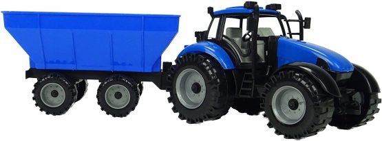Toyland® Farm Tractor With Trailer In Pink, Red Or Blue (BLUE)