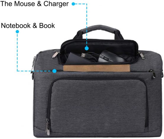 Bertasche Laptop Bag 15.6 Inch Men's Shoulder Bag Laptop Case Messenger for College, Work, Business Briefcase - Image 4
